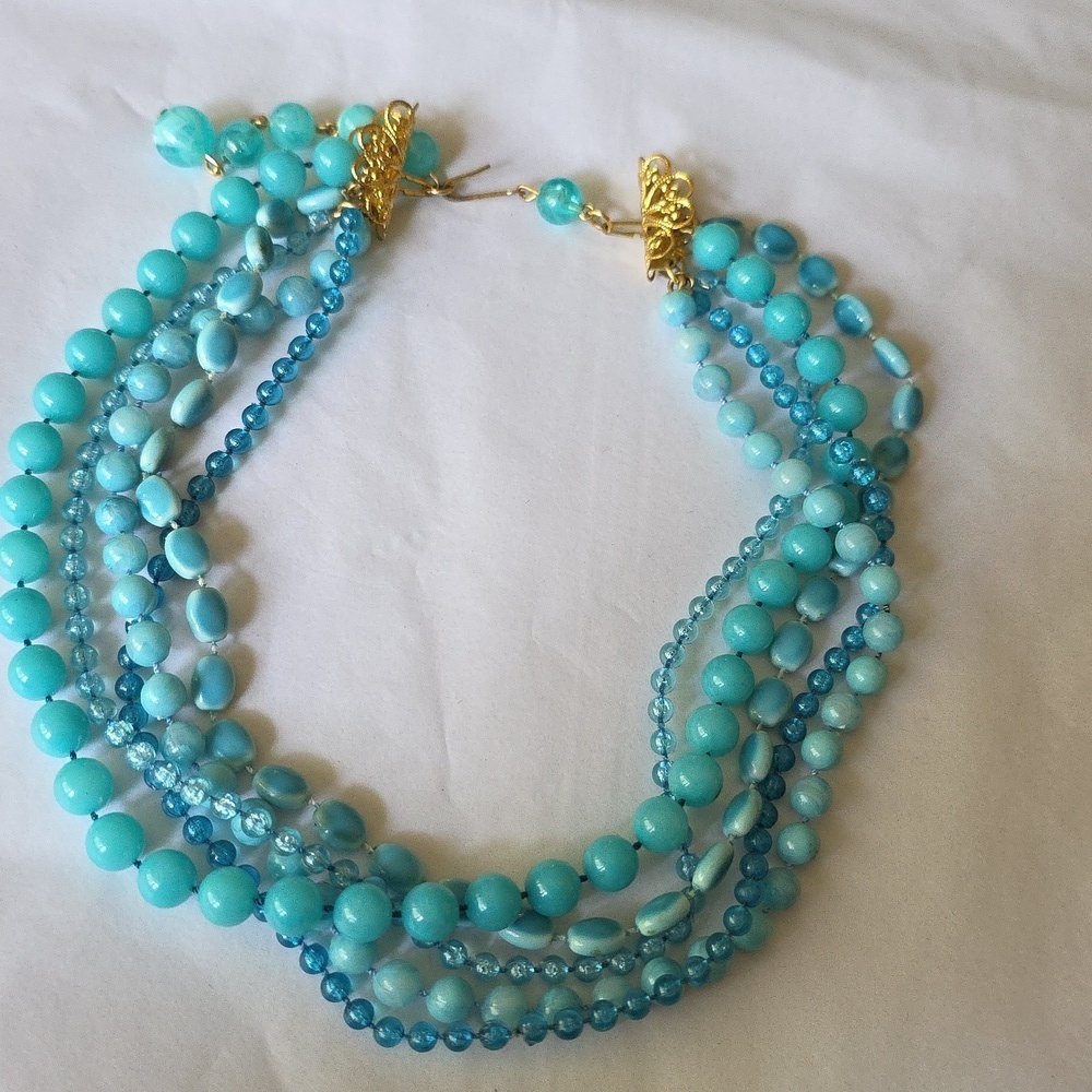 14-Inch Multi-Strand Beaded Choker –